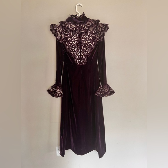SUPER RARE Zimmermann Charm Nouveau Ruffled Organza Purple Velvet Dress Size 0 - Picture 9 of 13